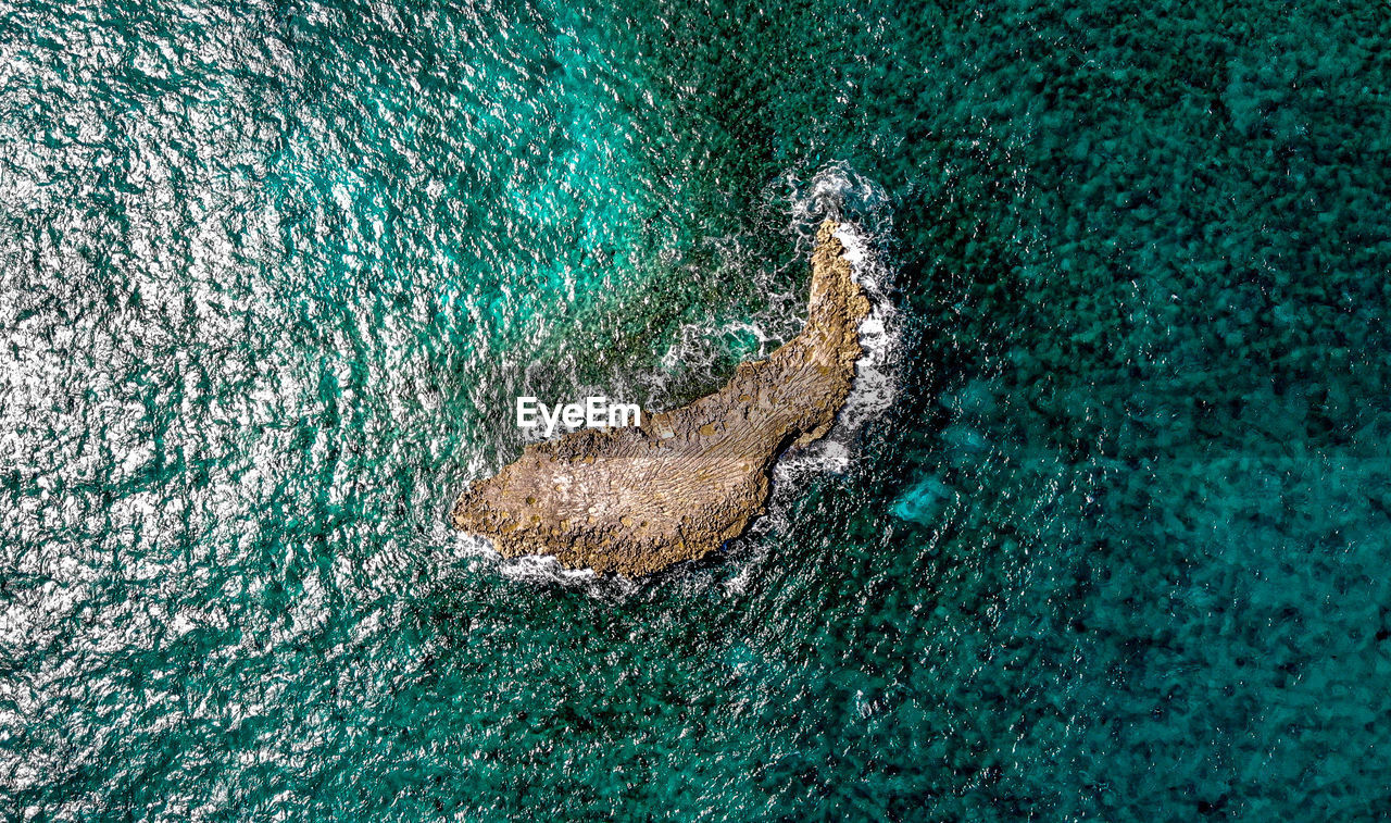 High angle view of sea waves