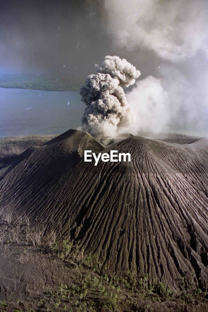 Smoke erupting from mt bromo