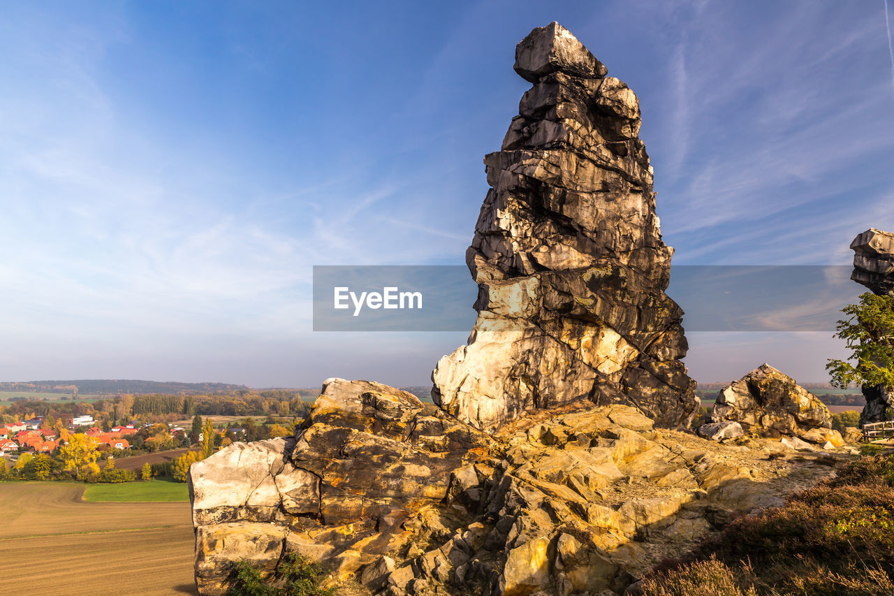 Rock formations against sky