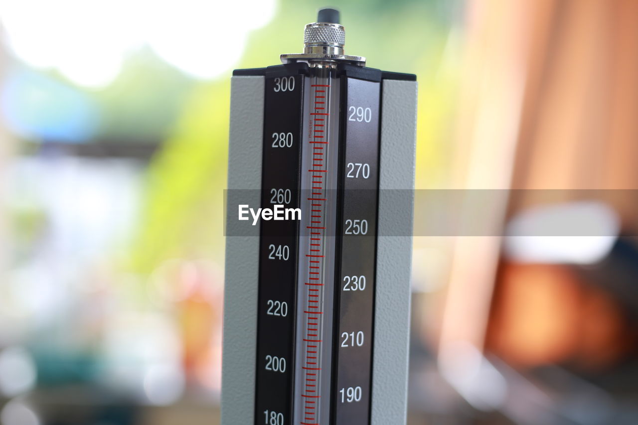 Close-up of blood pressure gauge