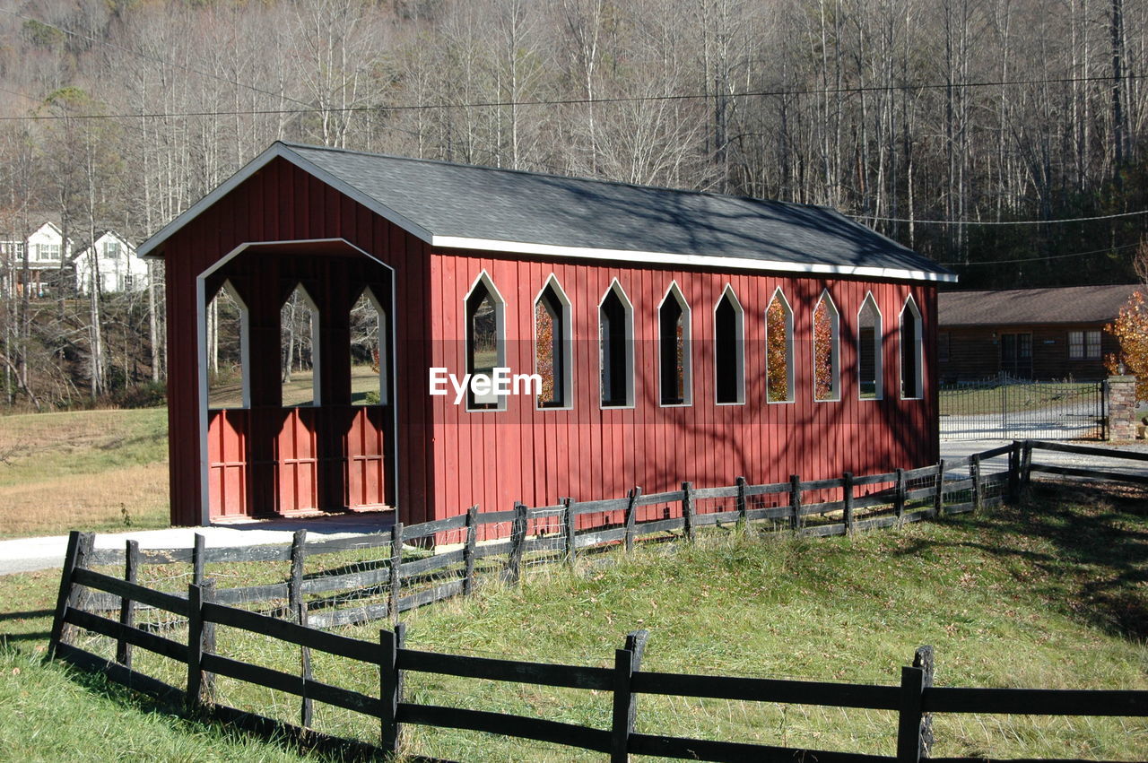 Built structure with trees in background