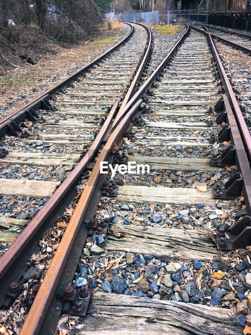 High angle view of railroad tracks