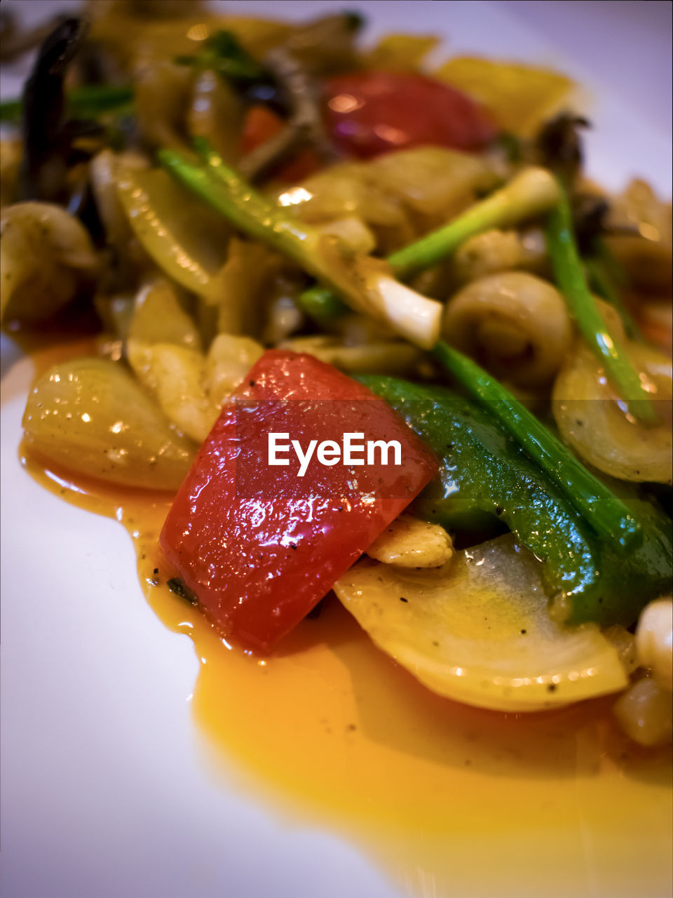 CLOSE-UP OF PASTA WITH SALAD