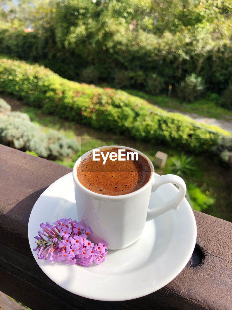 Close-up of coffee cup on table