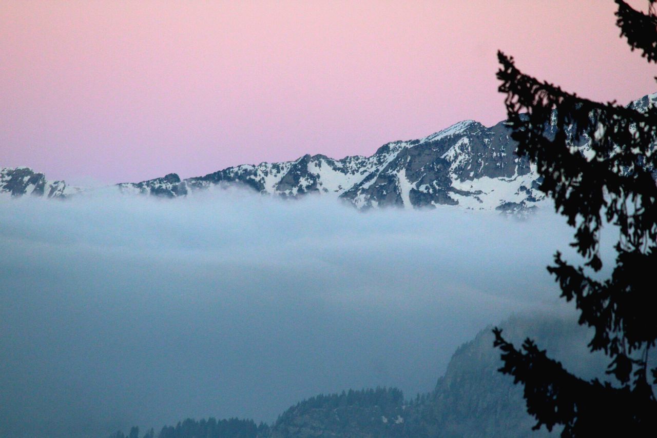 SNOWCAPPED MOUNTAINS AGAINST CLEAR SKY