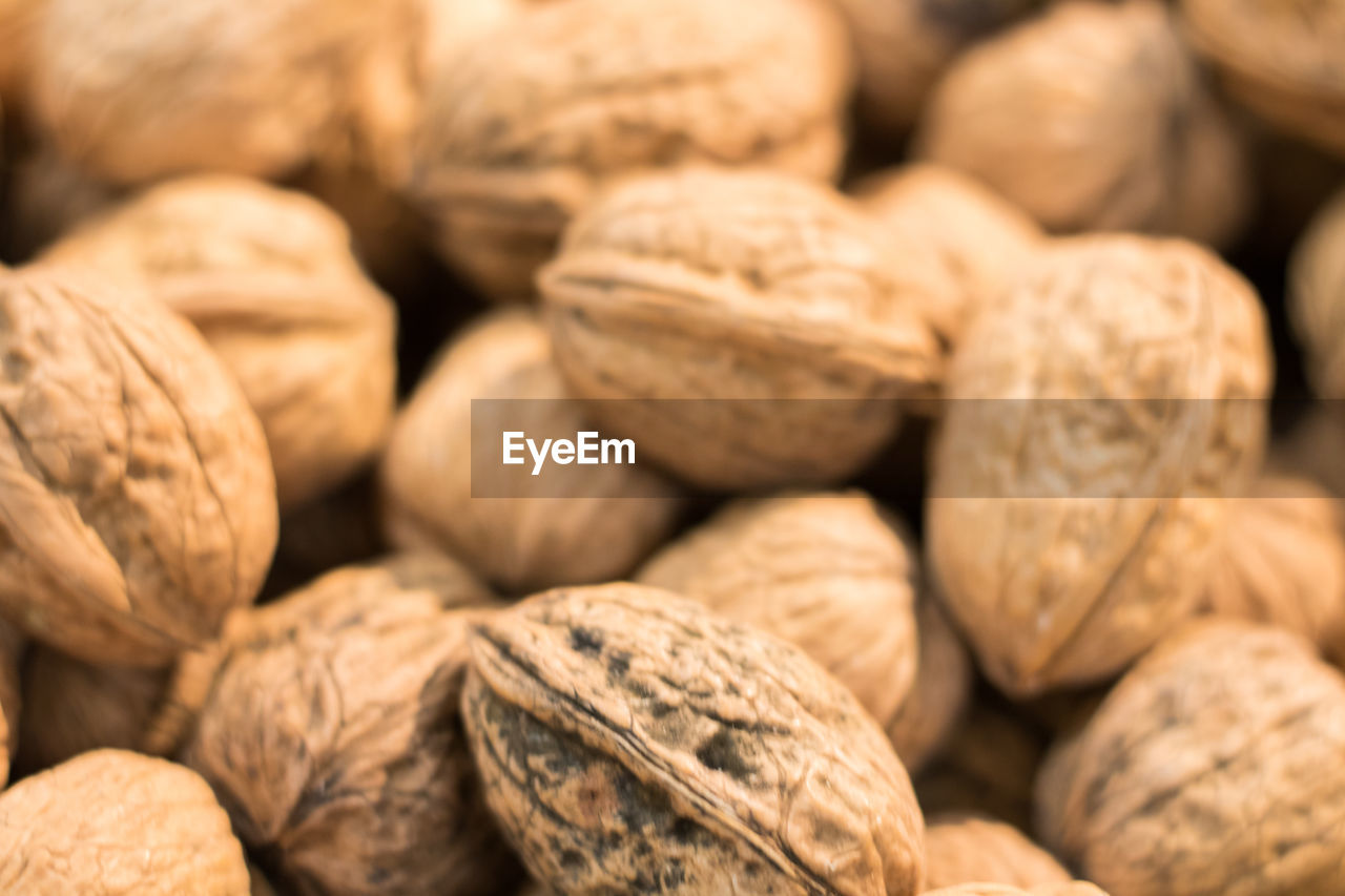 Full frame shot of walnuts