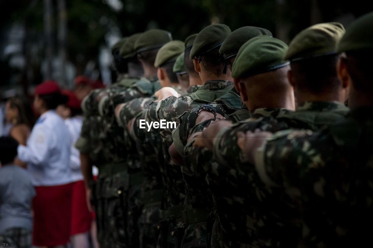 Brazilian army soldiers during military parade in celebration of brazil independence