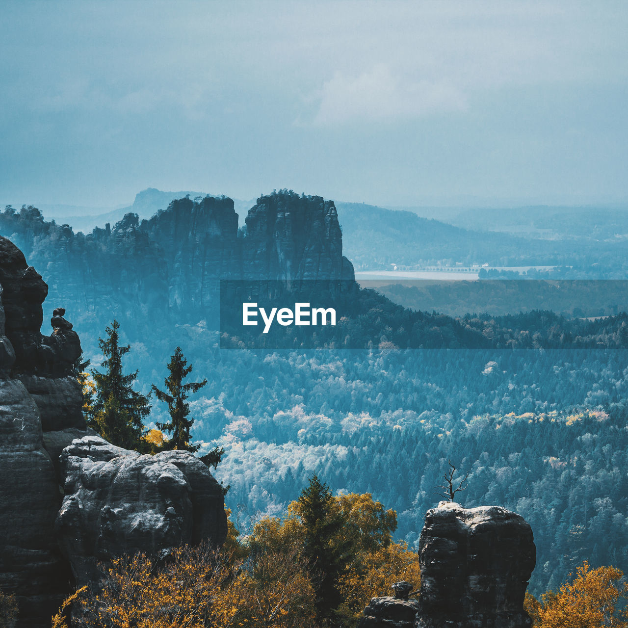 Scenic view of mountains against sky