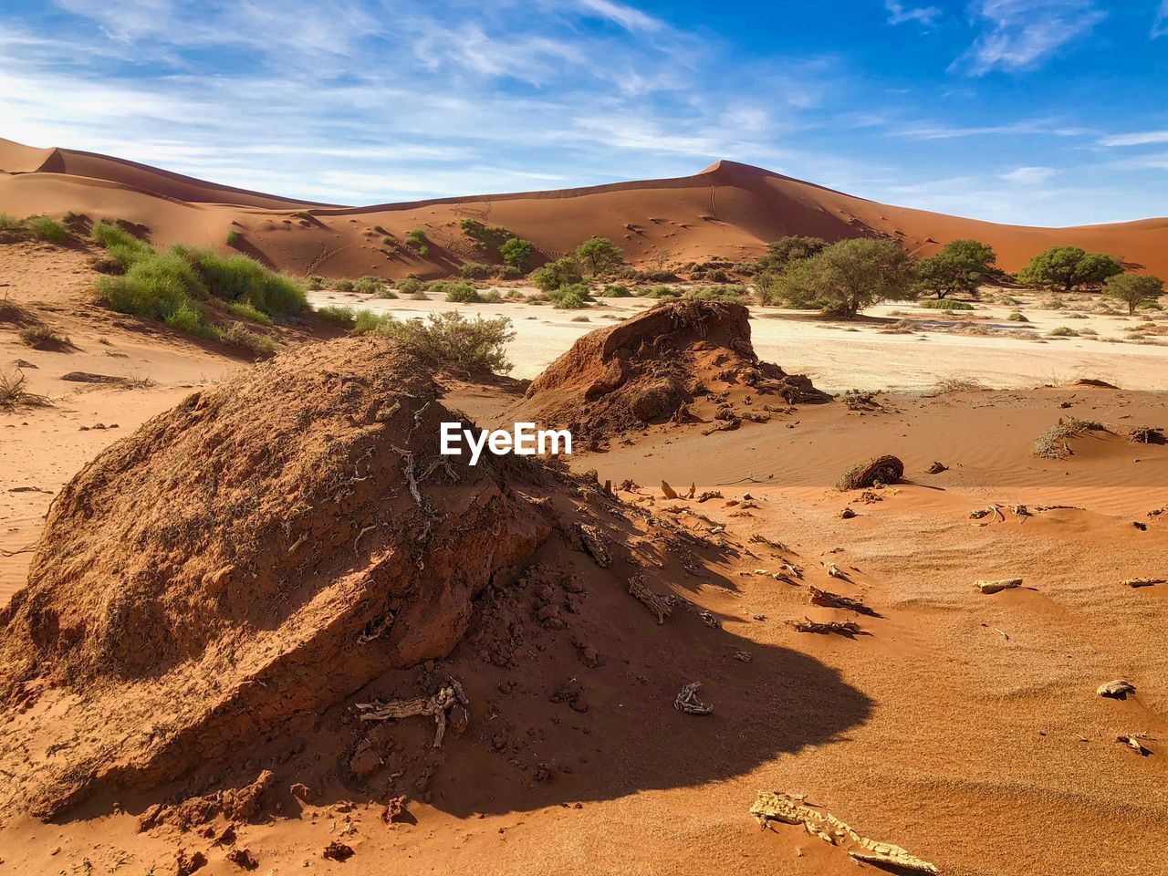 Scenic view of desert against sky