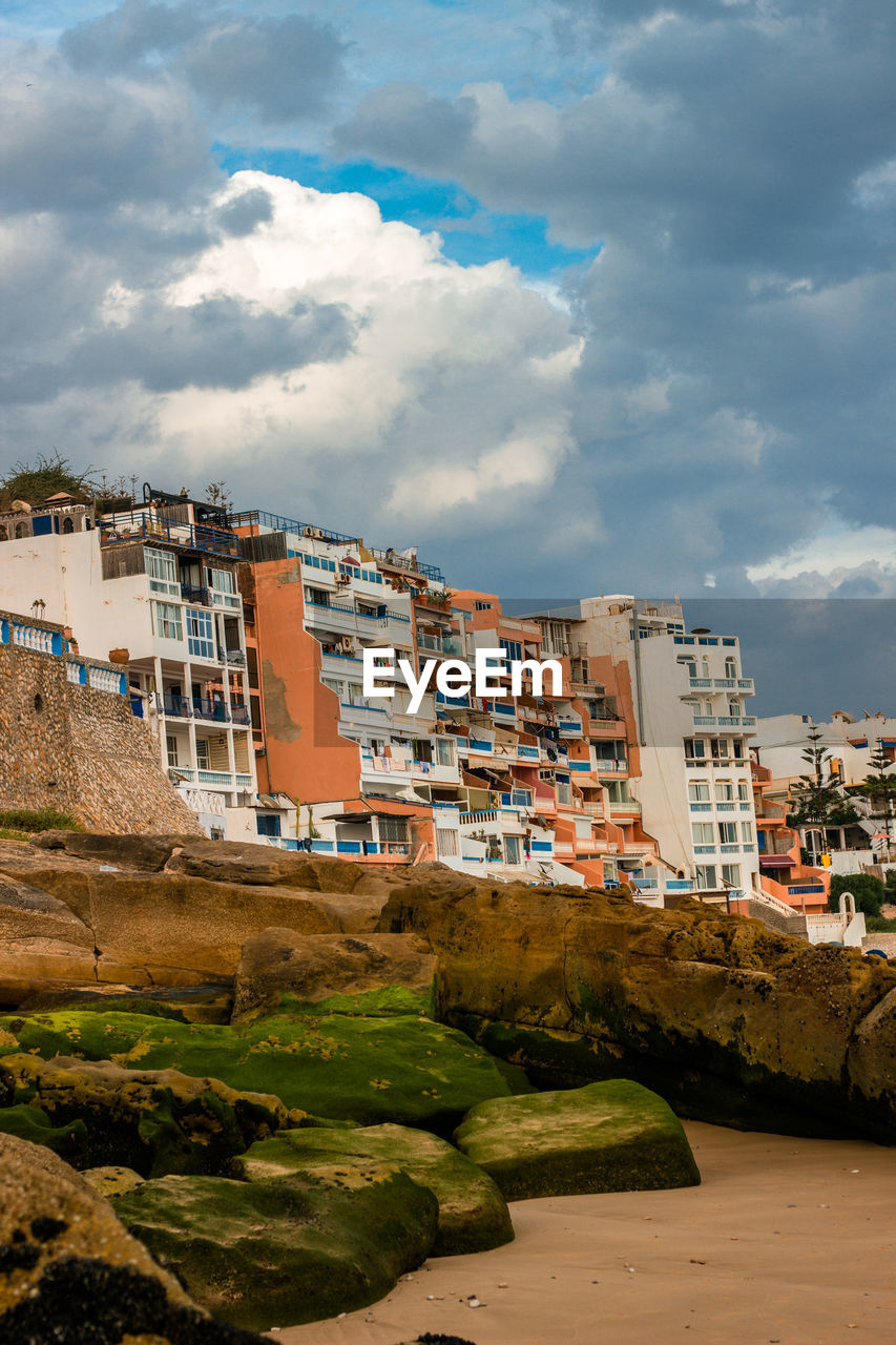 Low angle view of buildings against sky