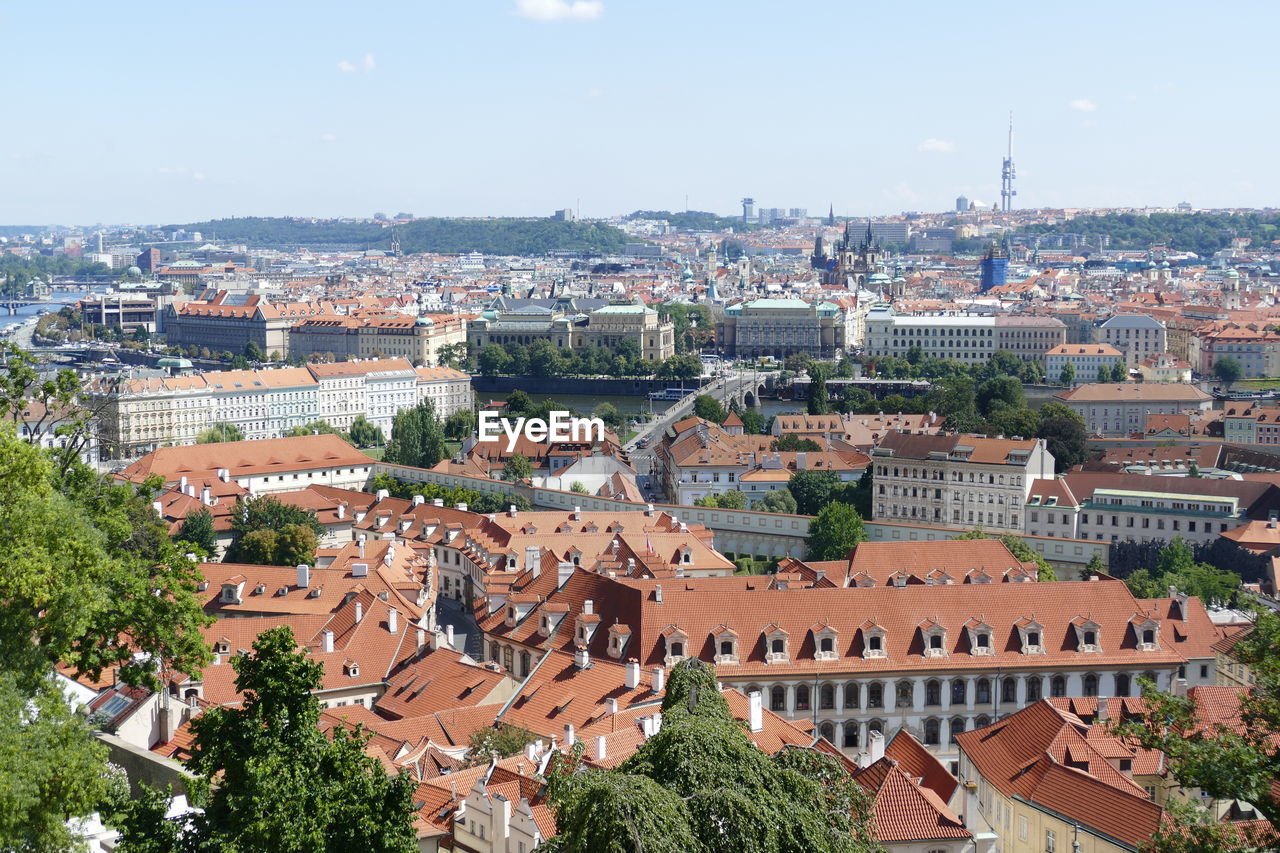 HIGH ANGLE VIEW OF CITYSCAPE