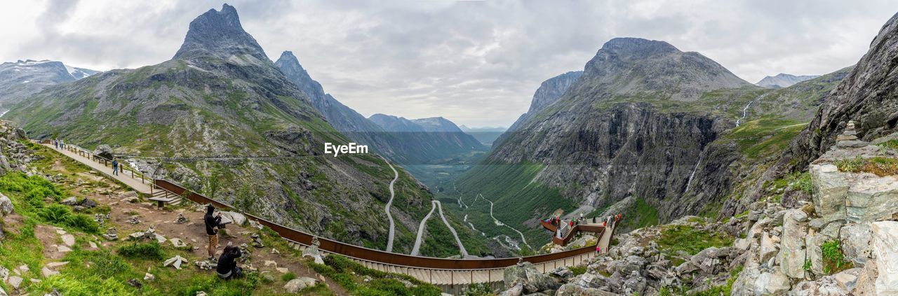 Panoramic view of mountains against sky