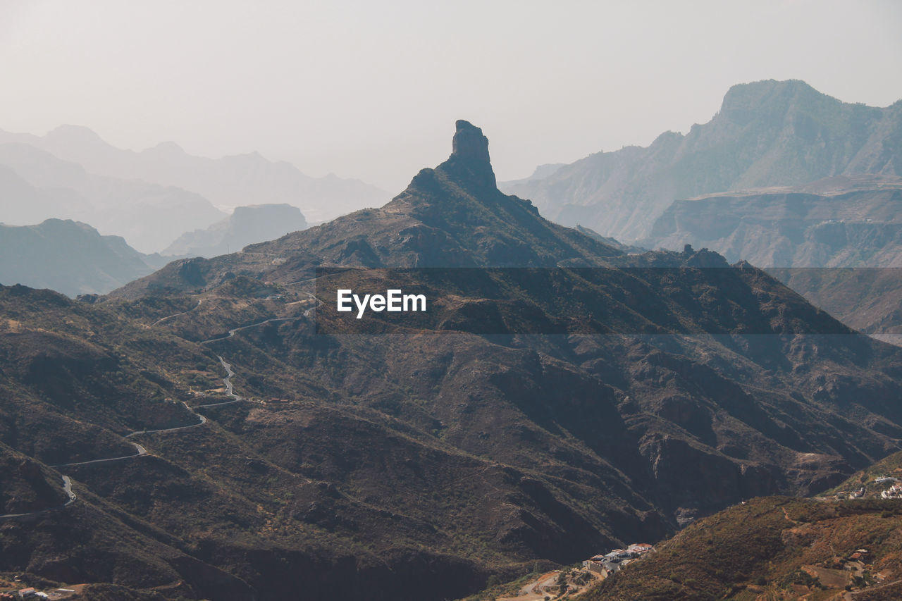 Scenic view of mountains against clear sky