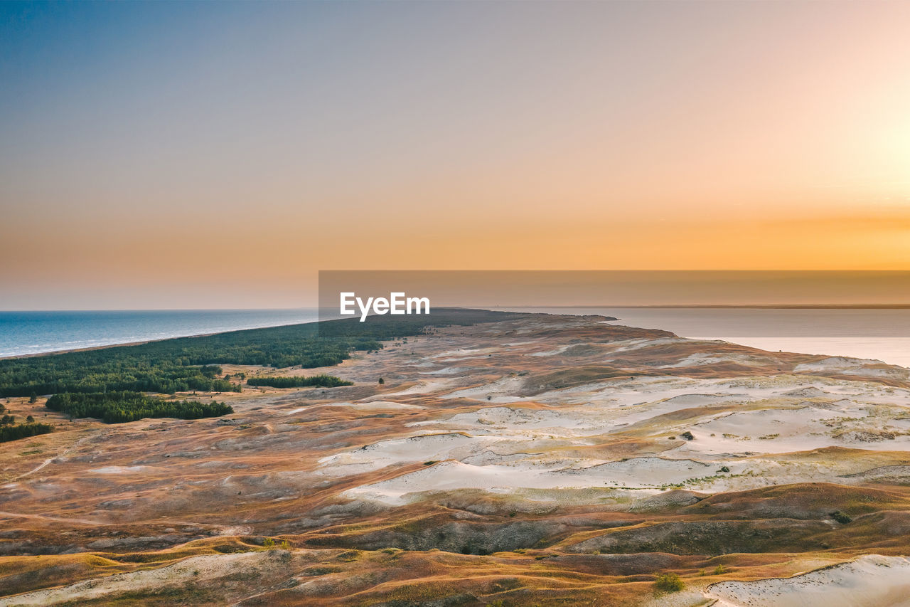 SCENIC VIEW OF BEACH DURING SUNSET