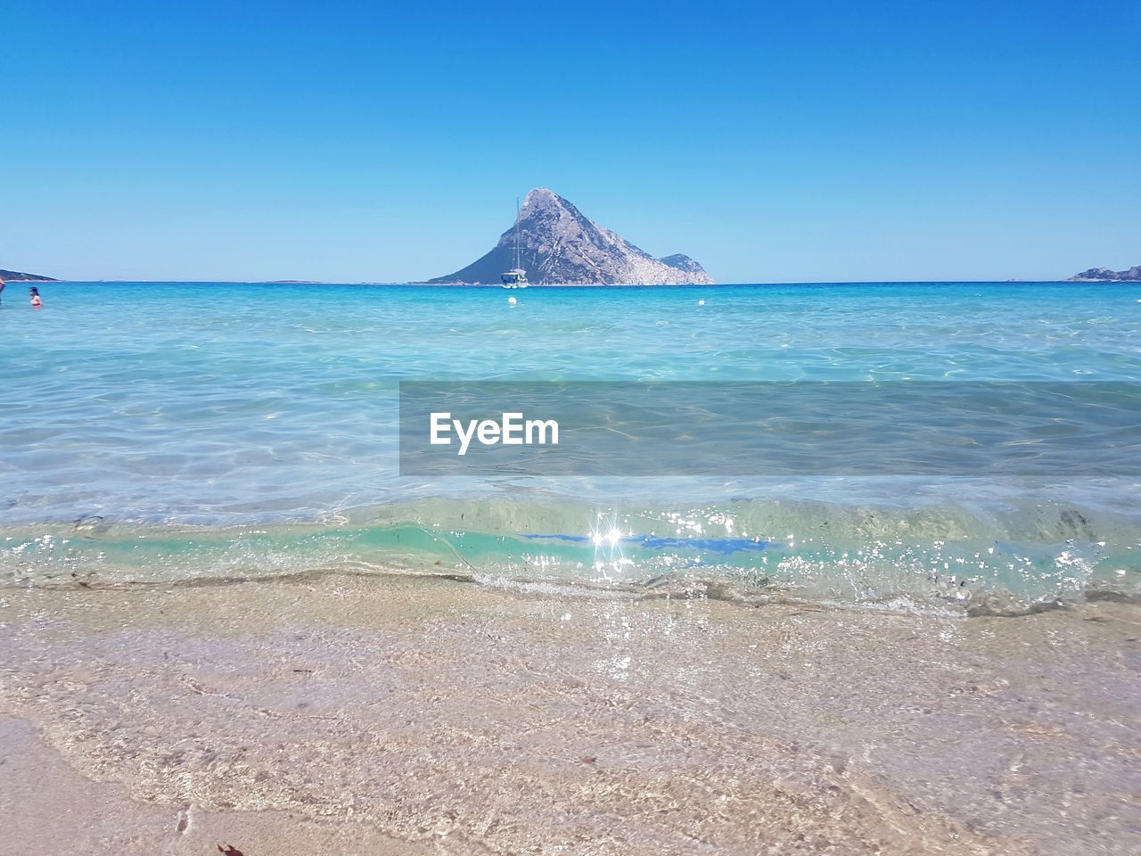 VIEW OF BLUE SEA AGAINST CLEAR SKY