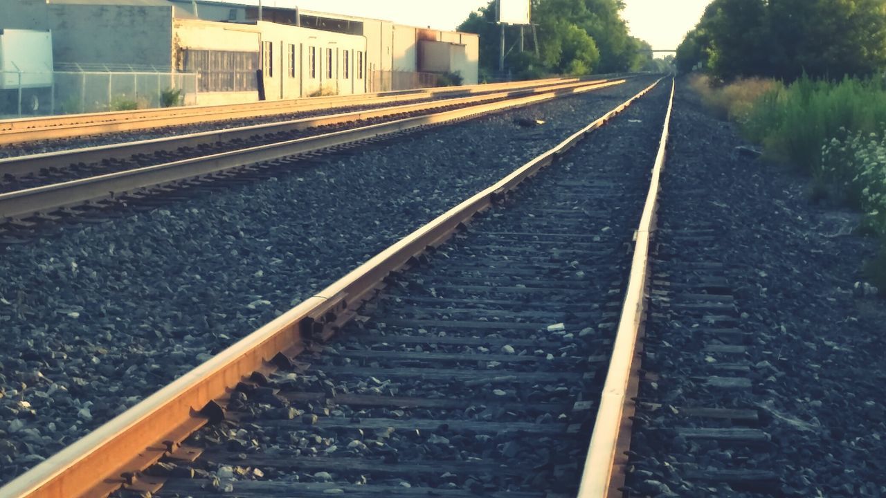 High angle view of railroad tracks