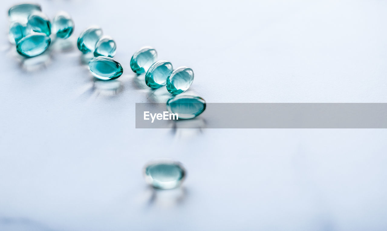 high angle view of bubbles against white background