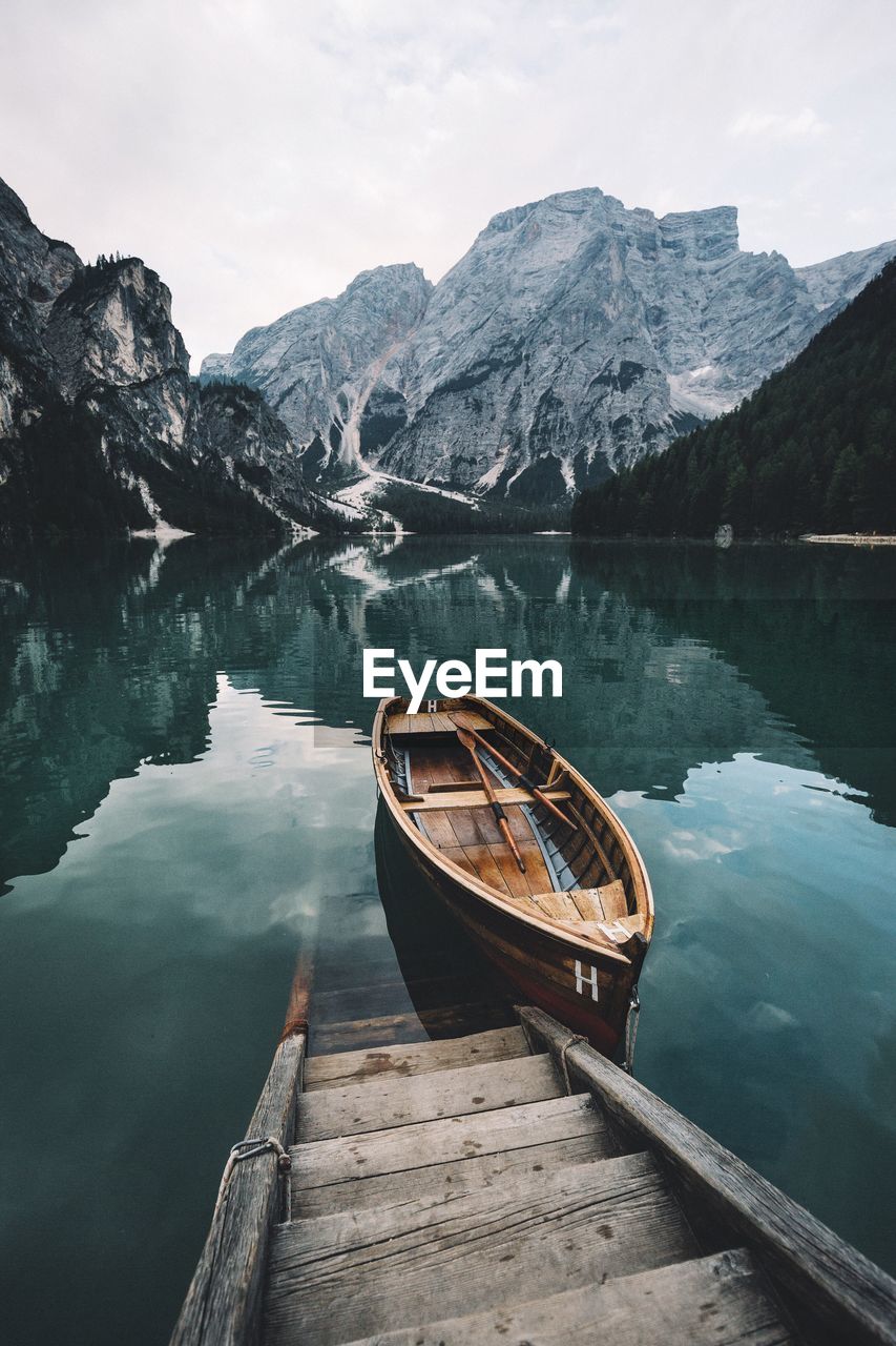 View of boat in lake