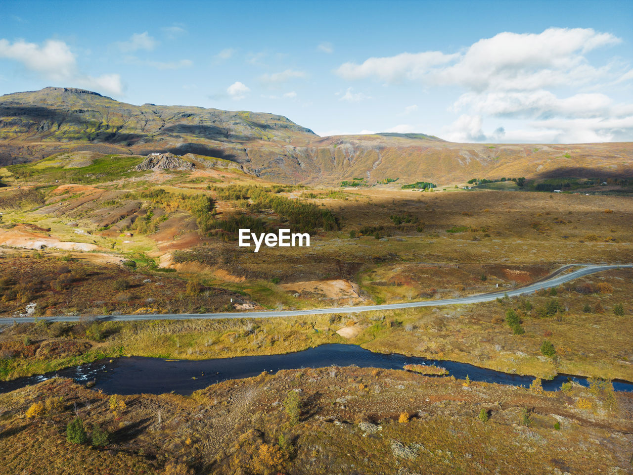 high angle view of landscape against sky