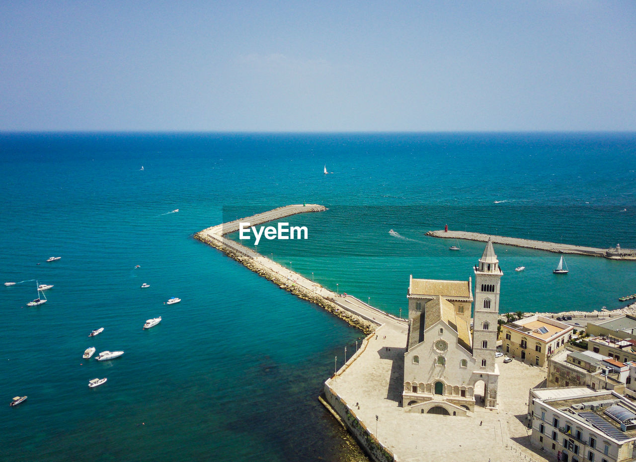 HIGH ANGLE VIEW OF BLUE SEA AGAINST SKY