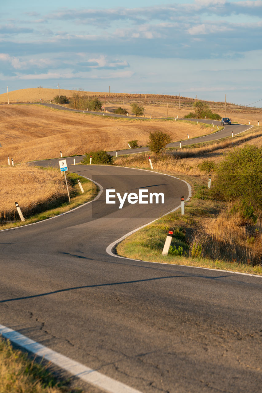 high angle view of empty road