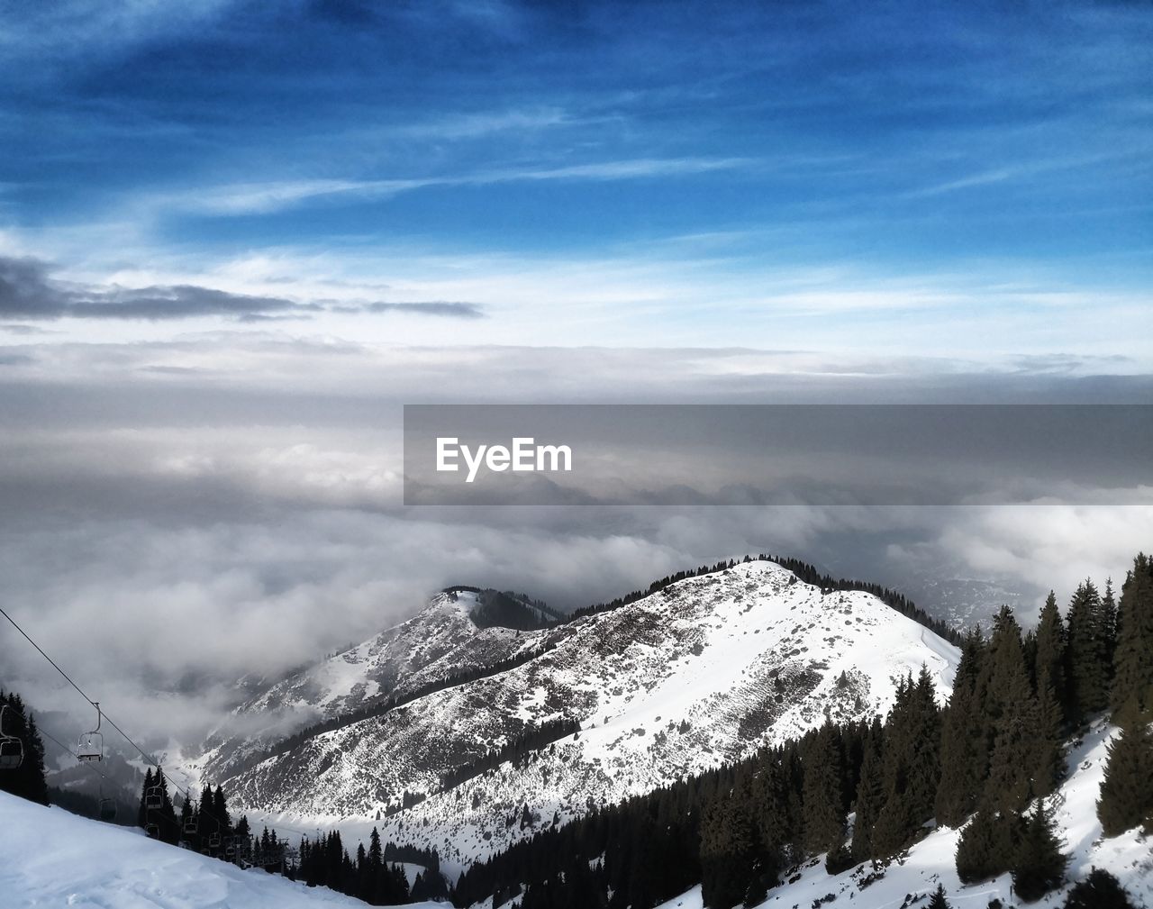 PANORAMIC VIEW OF SNOWCAPPED MOUNTAINS AGAINST SKY