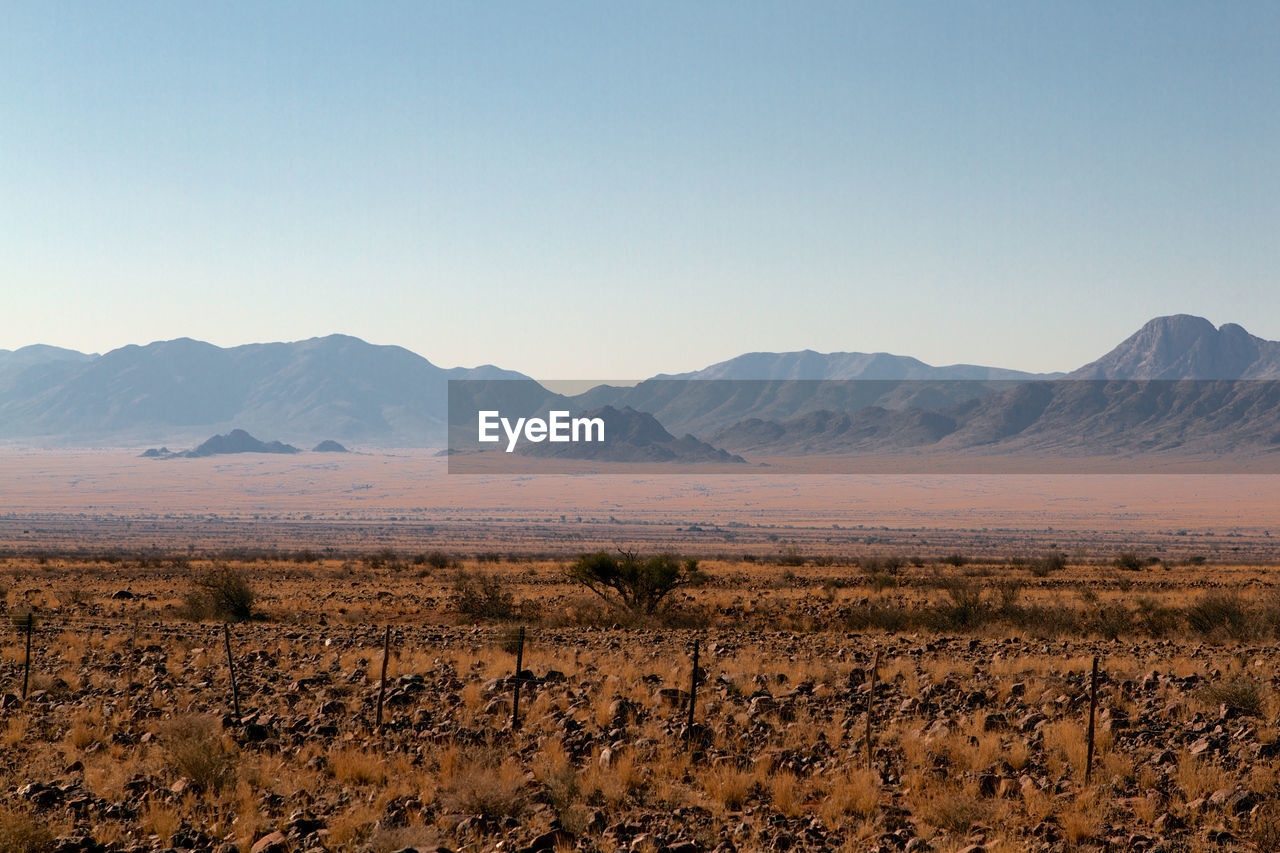 Scenic view of landscape against clear sky