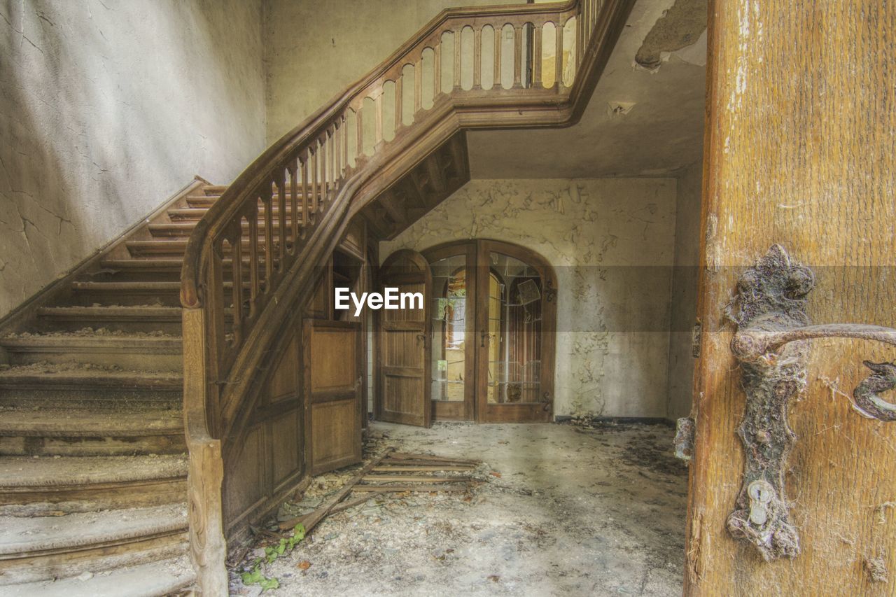 Interior of abandoned building