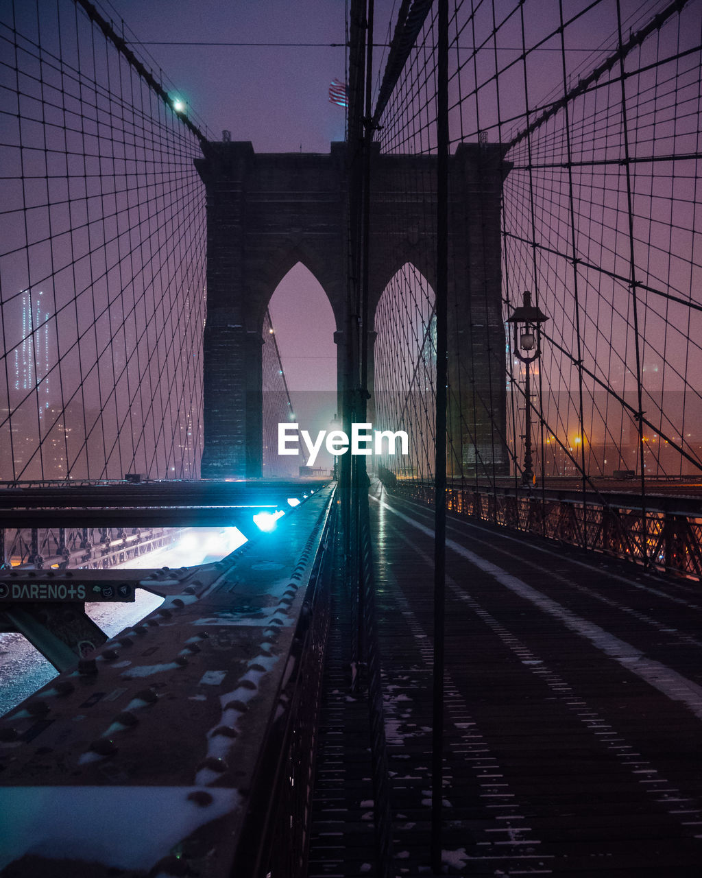 SUSPENSION BRIDGE AT NIGHT