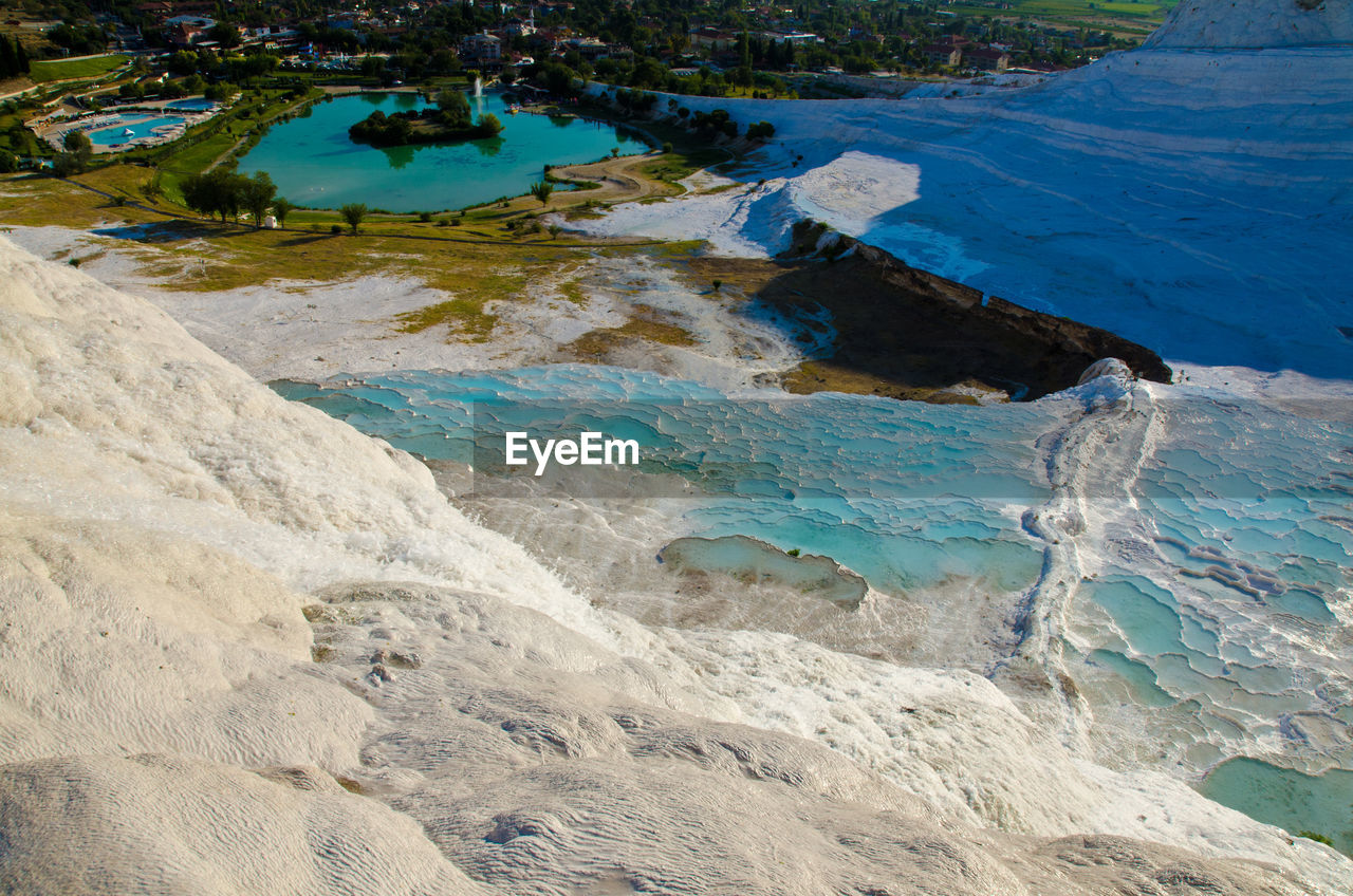 High angle view of beach