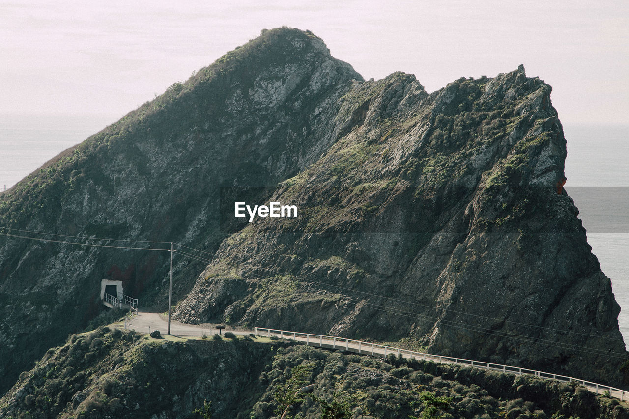 Scenic view of rocky mountain against sky