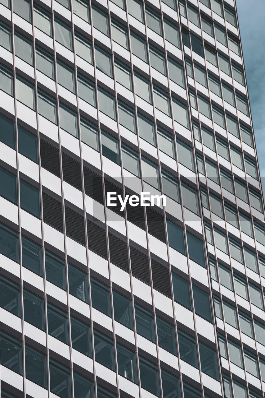 Low angle view of modern building against sky