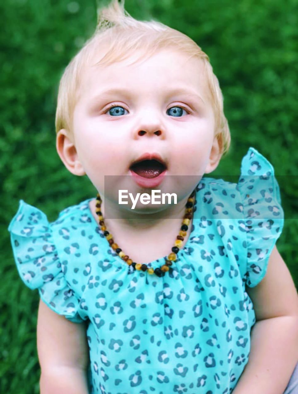 Close-up portrait of cute baby girl