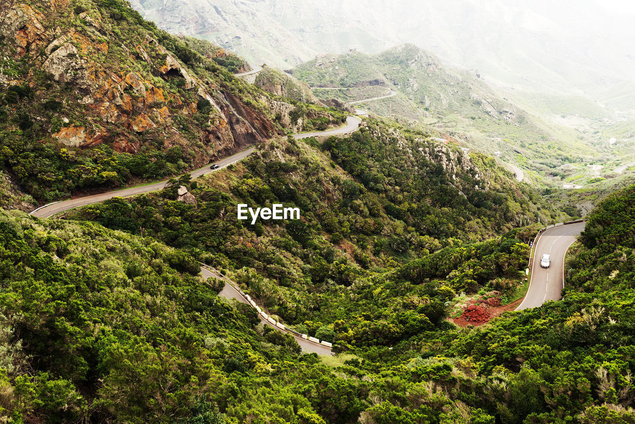 Narrow roads along countryside landscape