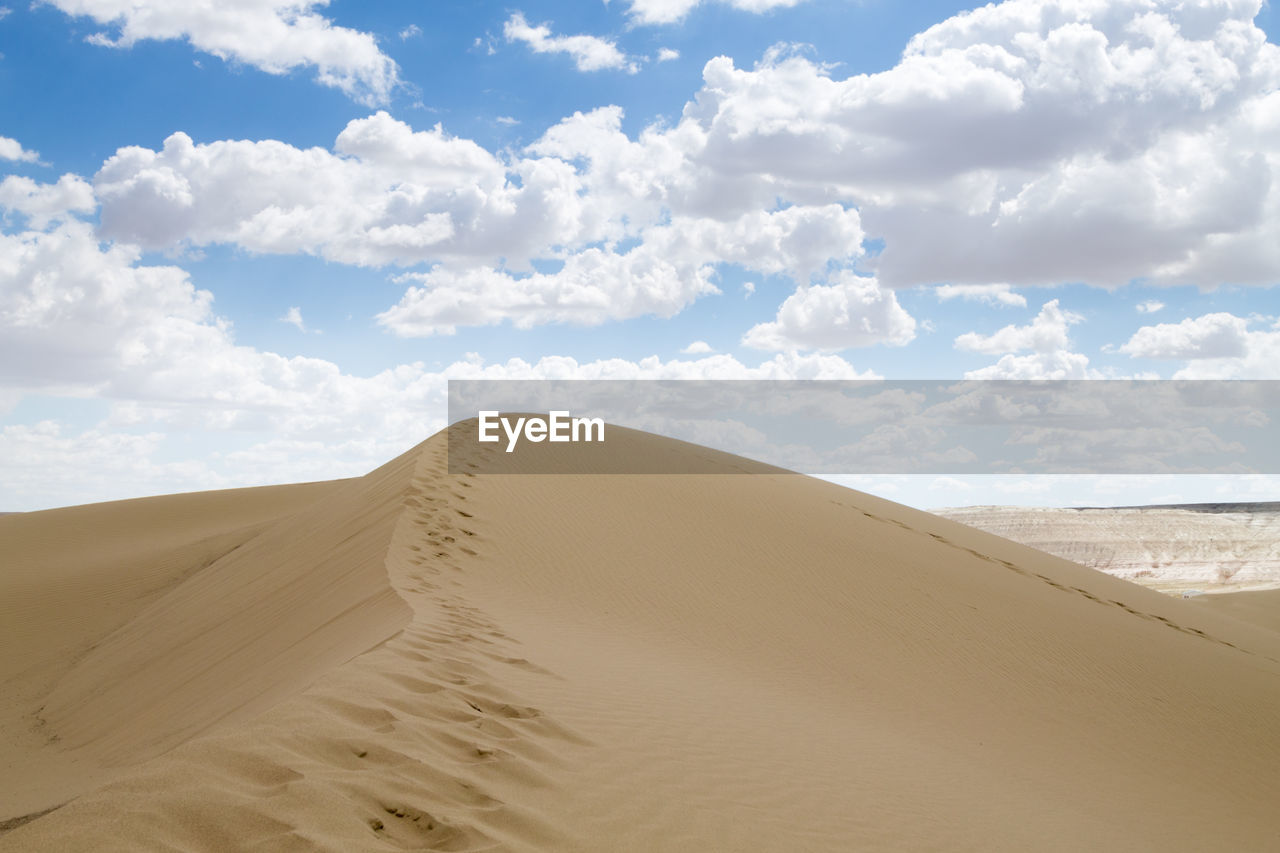 land, sand, sand dune, landscape, sky, environment, cloud, scenics - nature, desert, erg, nature, climate, beauty in nature, singing sand, arid climate, travel, tranquility, animal wildlife, non-urban scene, accidents and disasters, dune, travel destinations, tourism, no people, natural environment, day, horizon, animal, tranquil scene, outdoors, sunlight, solitude, beach, horizon over land, hill, dry, holiday, remote, animal themes, blue, loneliness, vacation, extreme terrain, summer, trip, natural phenomenon, semi-arid, sea, sunny, adventure, dramatic sky, physical geography, bone