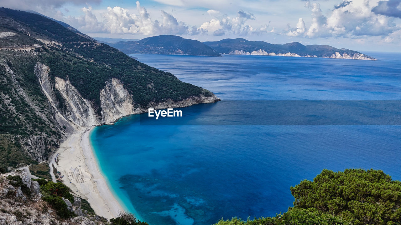 SCENIC VIEW OF SEA AND BAY AGAINST SKY