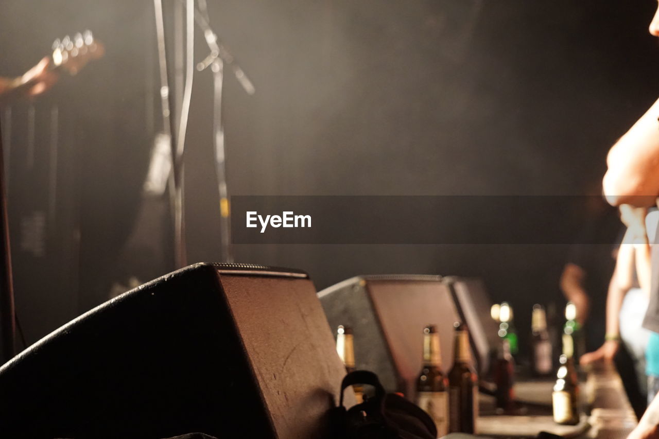 Beer bottles on stage 