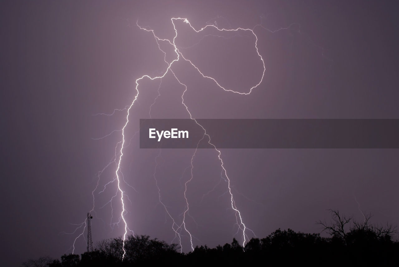 LOW ANGLE VIEW OF LIGHTNING IN SKY