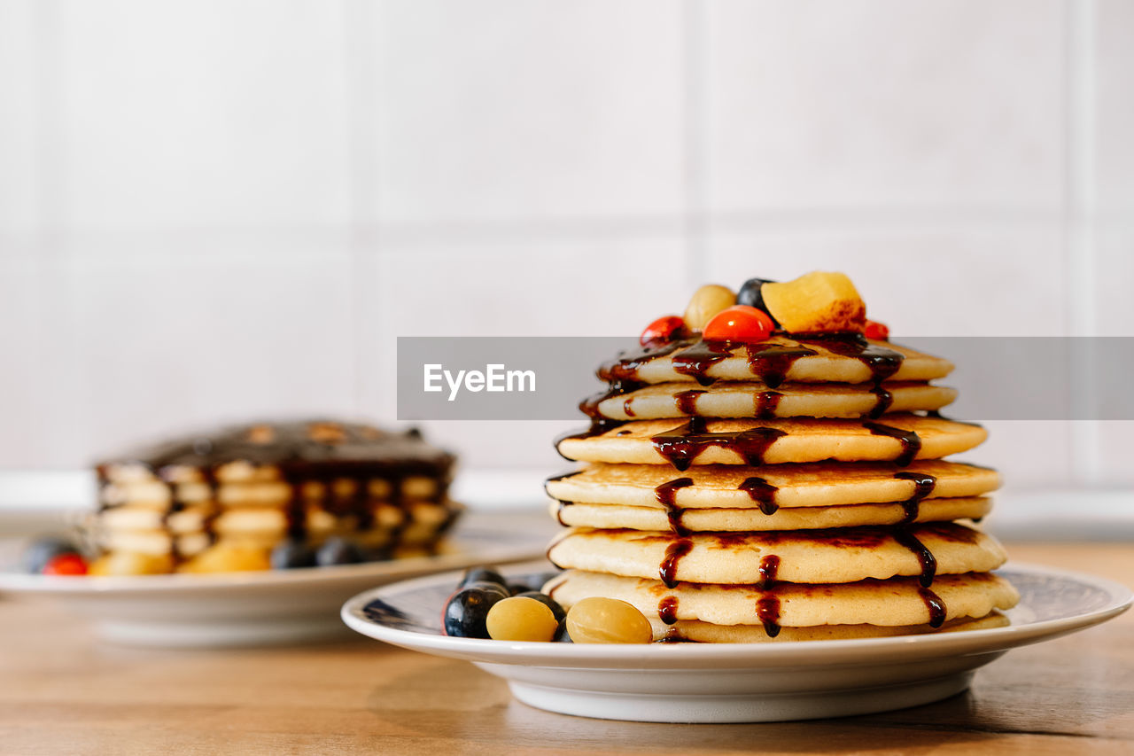 Close-up of pancake on table