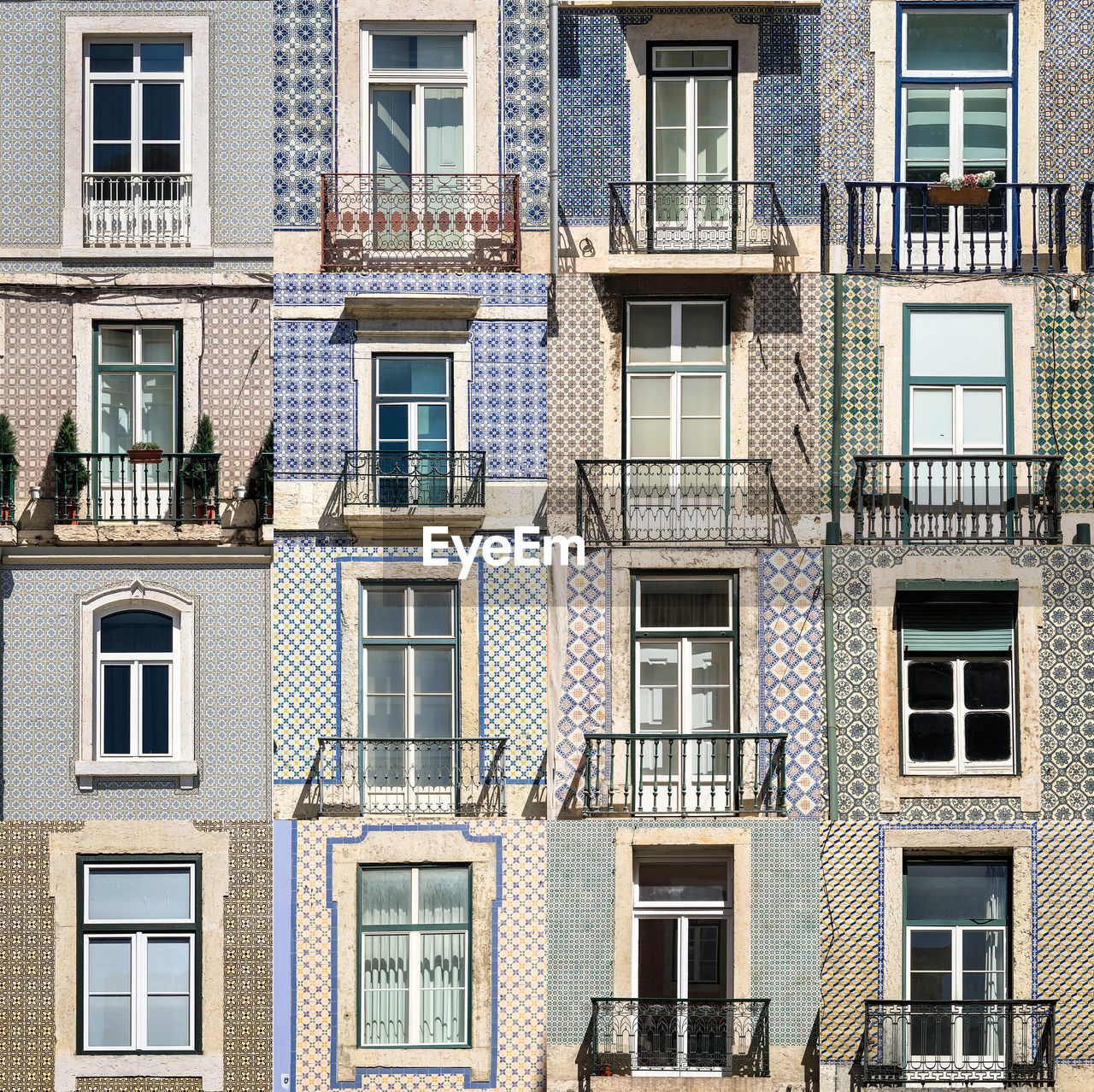 Full frame shot of buildings collage 
