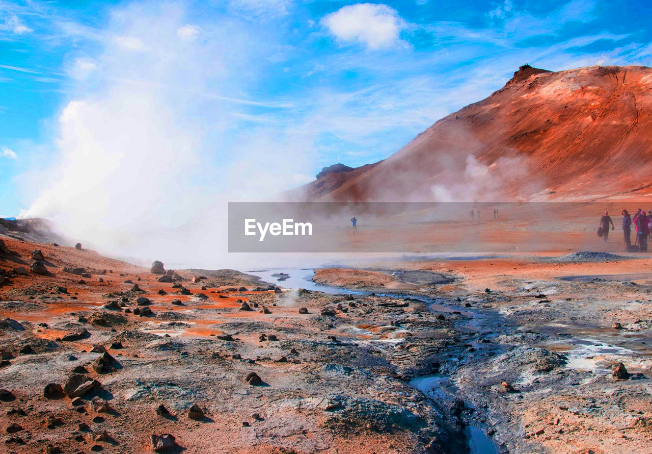 Tourists at geyser