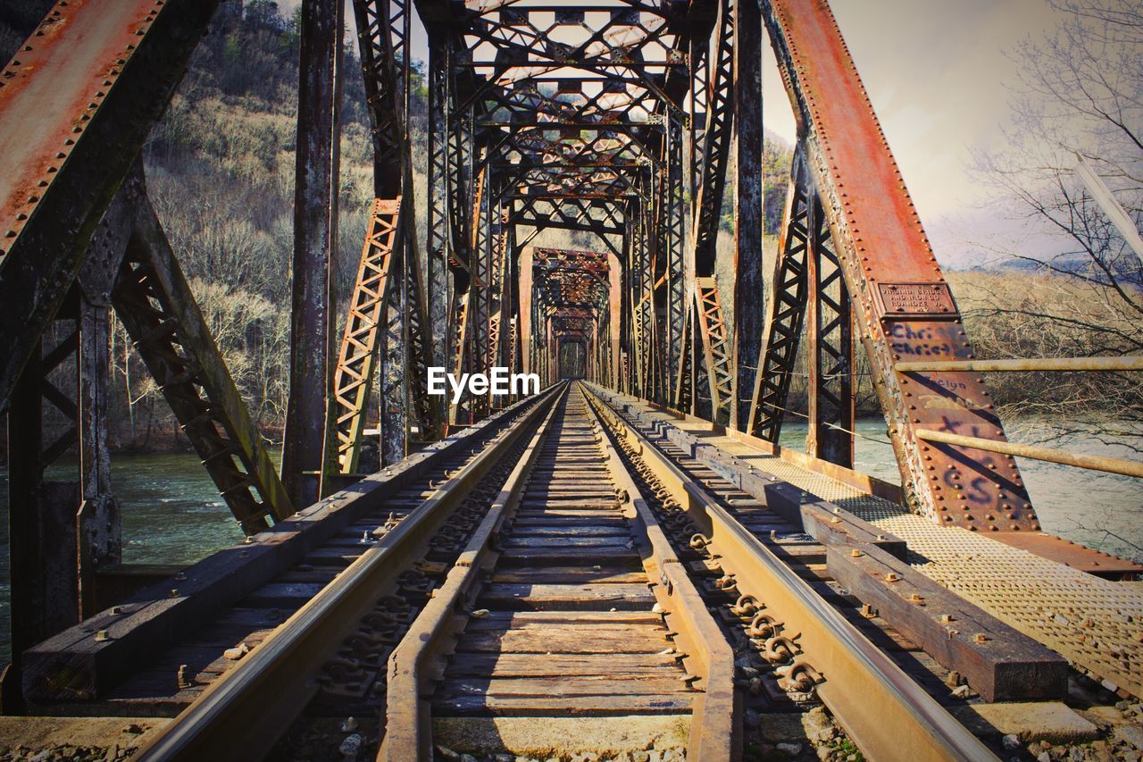 Old railway bridge against sky