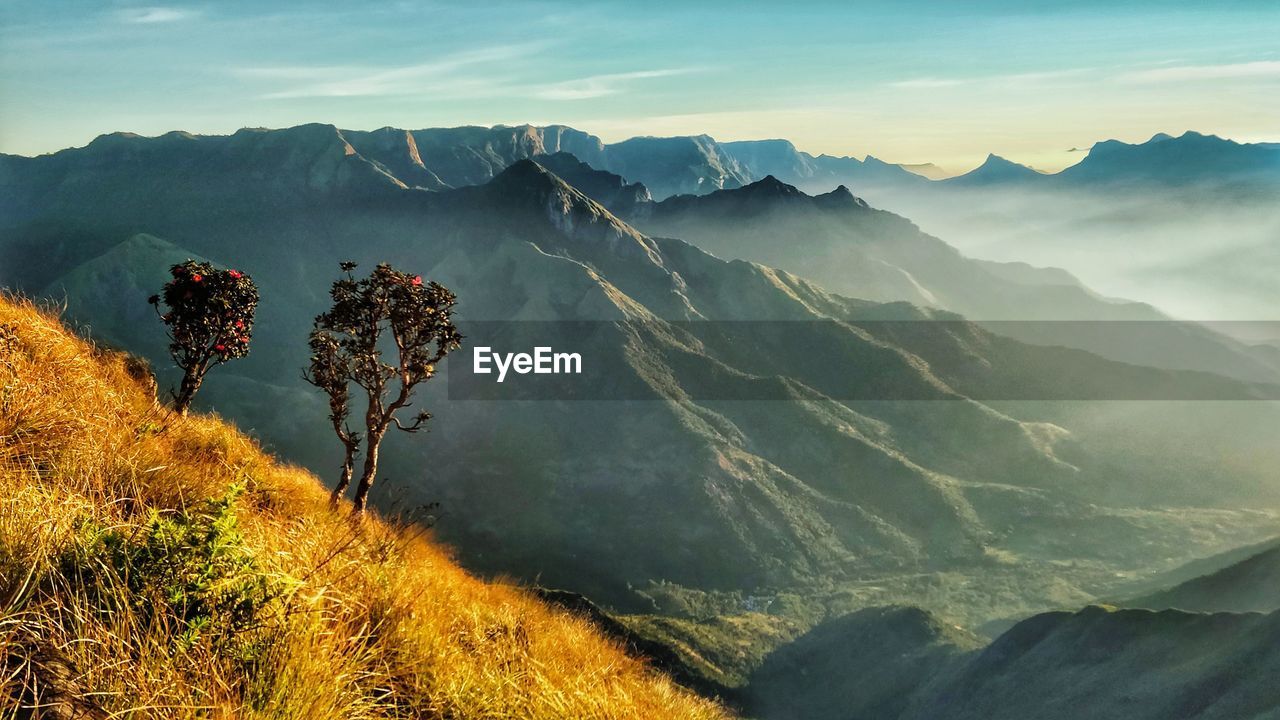 Scenic view of mountains against sky