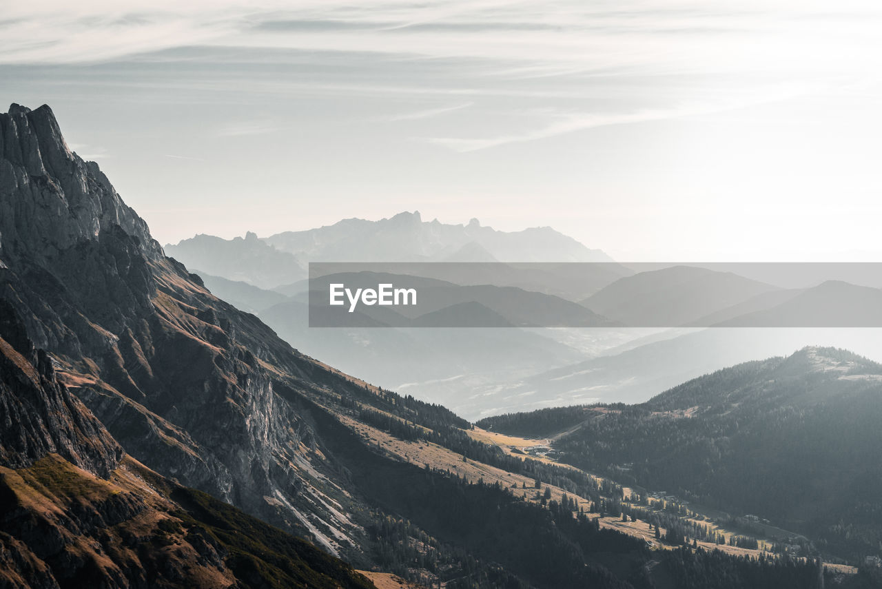 Scenic view of mountains against sky