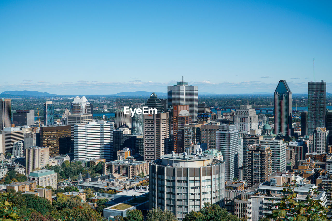 Aerial view of buildings in city