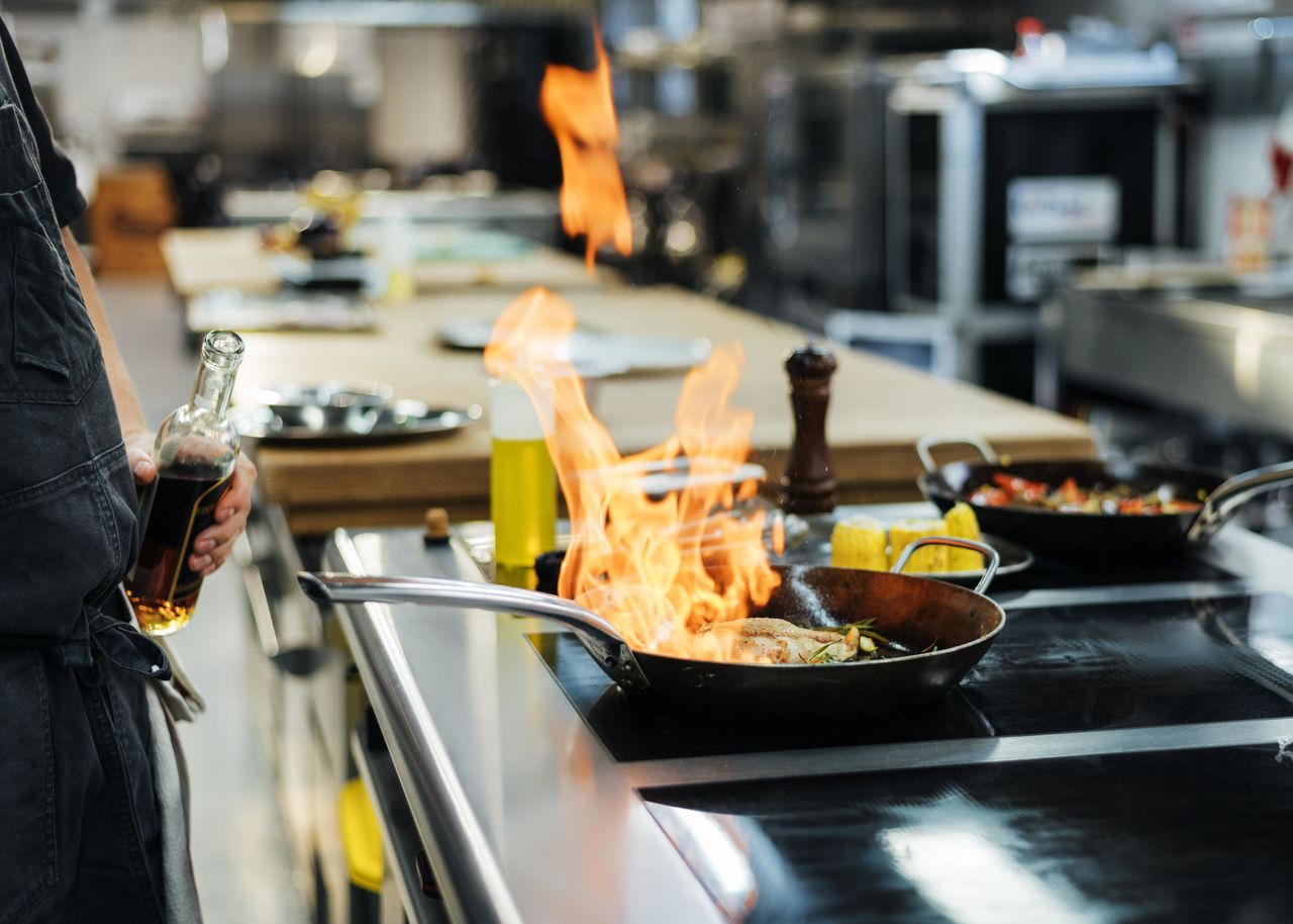 FOOD ON TABLE IN KITCHEN