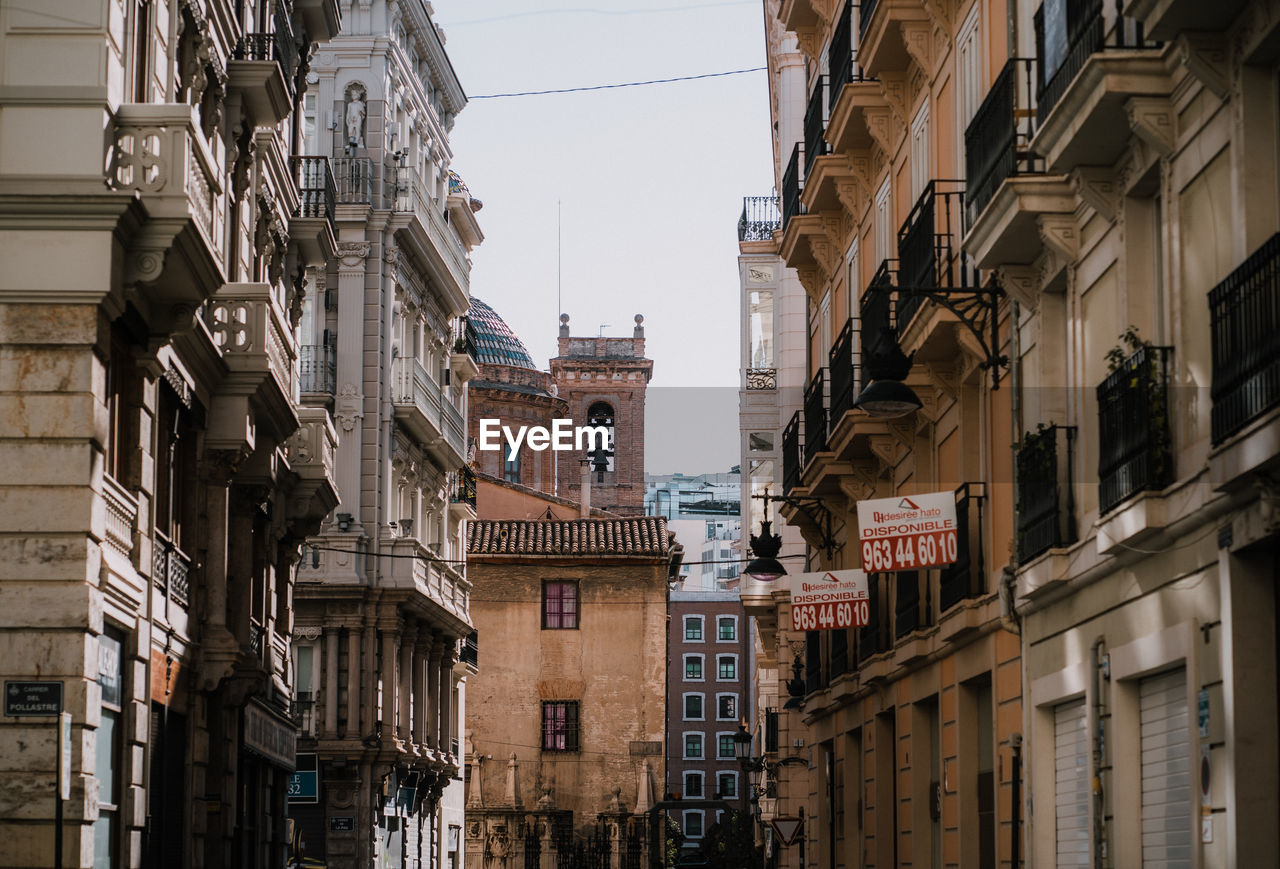 Low angle view of buildings in city