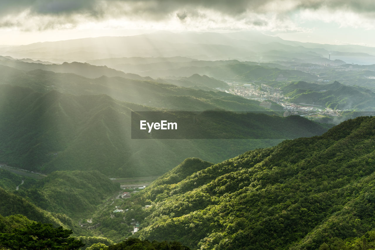 Aerial view of landscape against sky