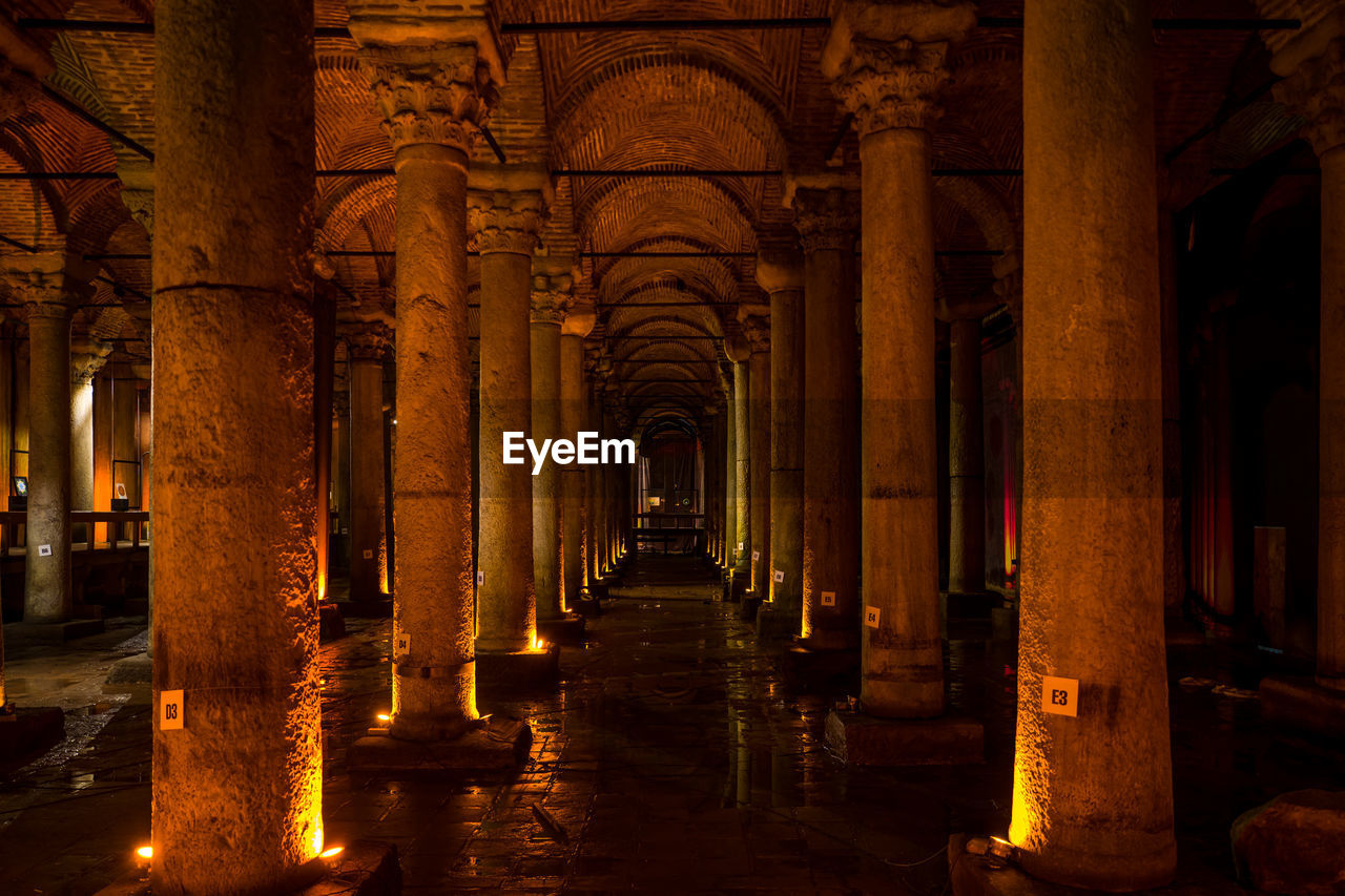 CORRIDOR OF HISTORIC BUILDING WITH COLONNADE