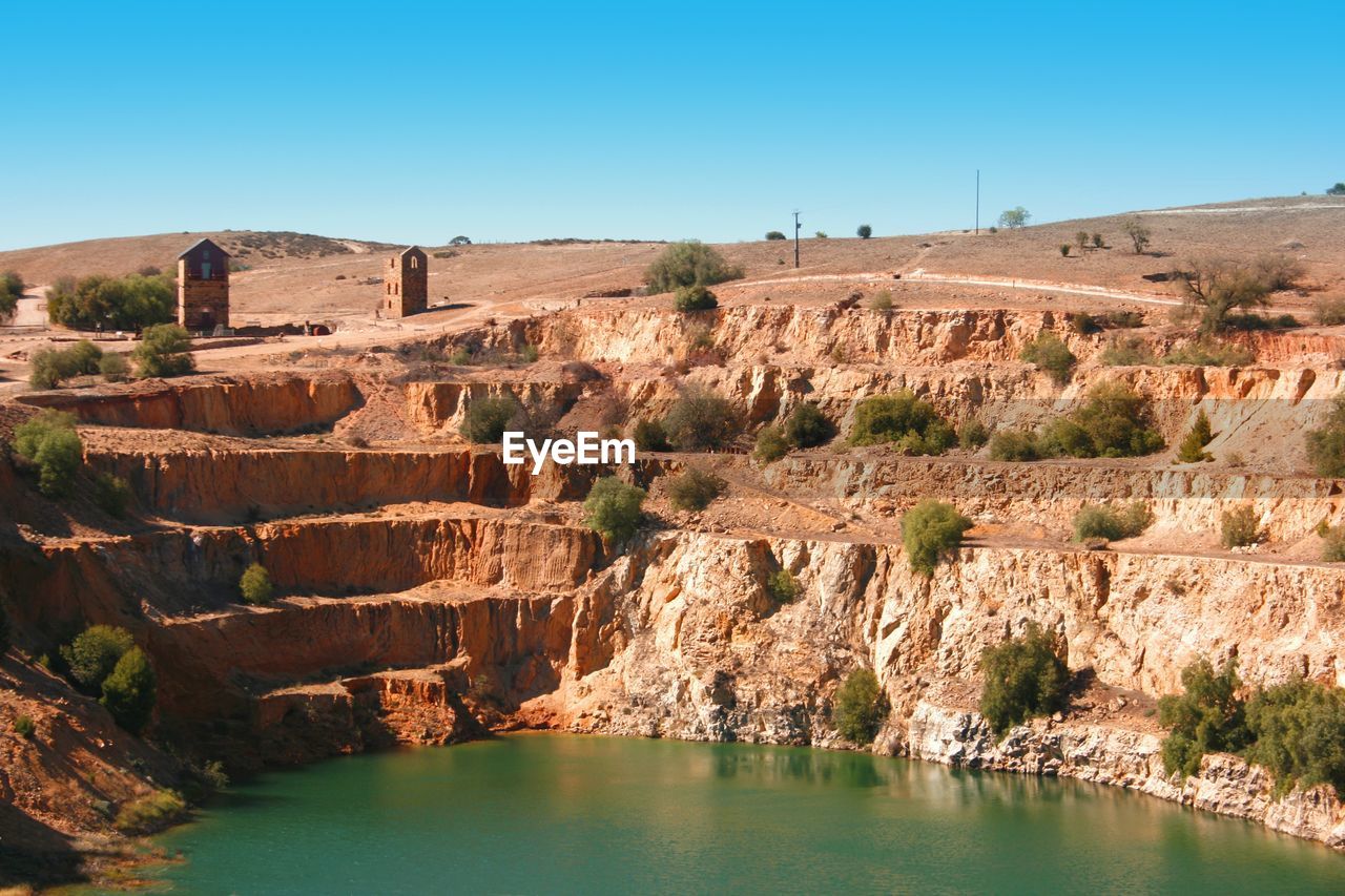 Scenic view of river against clear sky